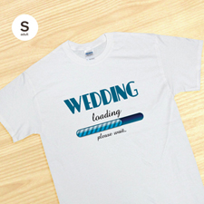 Camiseta de boda personalizada con Carga de la boda, blanco Camiseta de adulto pequeño