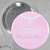 Broche alfiler color rosa para bautizo Tamaño: 5.7 cm