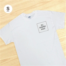 Imagen cuadrada personalizada camiseta blanca para hombres pequeños