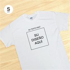 Imagen cuadrada personalizada con Mensaje blanco, Camiseta de adulto pequeño