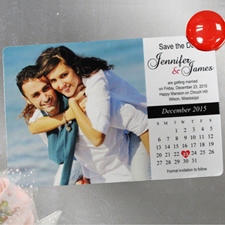 10.16 cm 15.24 cm Gran Calendario Único guarda la fecha Foto Imán, Negro Romántico