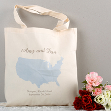 Bolsa de sol para la boda con mapa personalizado de nosotros.