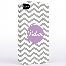 Personalized Silver Chevron iPhone 4 Hard Case Cover