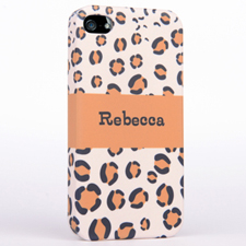 Personalized Leopard Pattern Monogrammedmed iPhone 4 Hard Case Cover