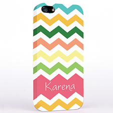 Personalized Colorful Stripes Chevron iPhone Case