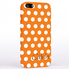 Personalized Orange Polka Dots iPhone Case