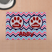Personalizado Símbolos coloridos Impresión de pata roja Alfombra de comida para mascotas