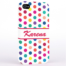Personalized Red Colorful Polka Dots Hard Case Cover