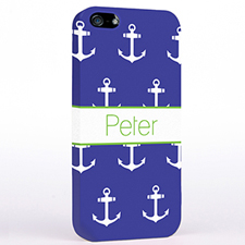 Personalized Navy And White Cute Anchors iPhone Case