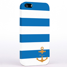 Personalized Blue And Orange Anchor Monogrammed iPhone Case