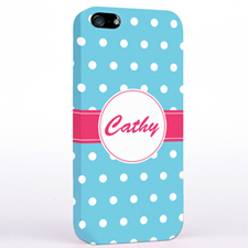 Personalized Aqua Polka Dot iPhone Case
