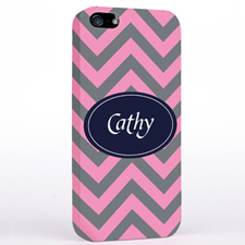 Personalized Grey & Carol Chevron iPhone Case