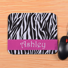 Personalized Zebra Print Mouse Pad