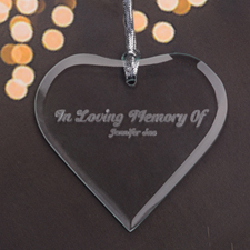 Personalized Engraved In Loving Memory Heart Shaped Ornament