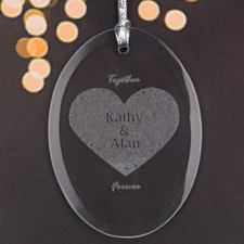 Personalized Laser Etched We'Re Inseparable Glass Ornament