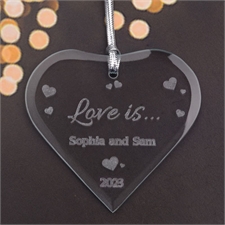 Personalized Engraved Fun Hearts Heart Shaped Ornament