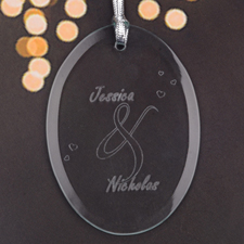 Personalized Laser Etched Lasting Love Glass Ornament