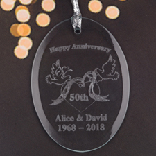Personalized Laser Etched Enchanting Romance Glass Ornament
