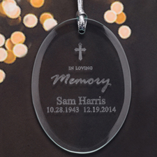 Personalized Laser Etched Lost Love Glass Ornament