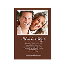 Tarjeta personalizada de anuncio de matrimonio color chocolate