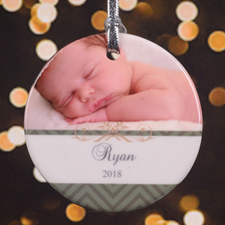 Cheerful Sentiments Personalized Photo Porcelain Ornament