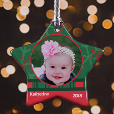 Personalized Shades Of Christmas Star Shaped Ornament