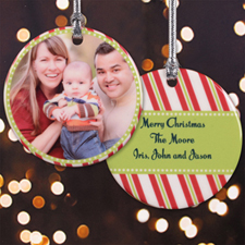 Season Of Cheer Personalized Photo Porcelain Ornament