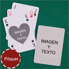 Naipes tamaño póker, con corazón, estilo Bridge, personalice los 2 lados 