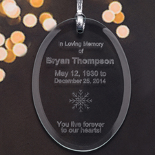Personalized Laser Etched Walking Beside Me Glass Ornament