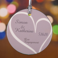 Personalized Our Engagement Round Porcelain Ornament