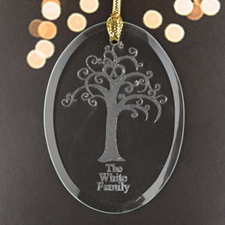 Family Tree Personalized Glass Ornament