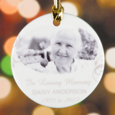 Personalized In Loving Memory Round Porcelain Ornament