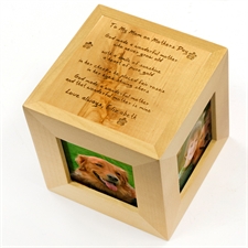 Foto-cubo de madera grabado 