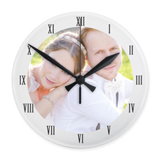 Reloj de acrílico personalizado con marco blanco