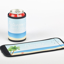 Envoltura de lata y botella   personalizada para la playa