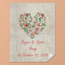 Impresión de lino de flores para bodas en un póster personalizado, pequeño 21.59 cm x 27.94 cm 