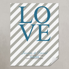 Love gris plateado símbolos personalizados impresión en póster pequeño 21.59 cm x 27.94 cm 