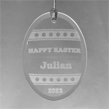 Happy Easter Personalized Engraved Glass Ornament