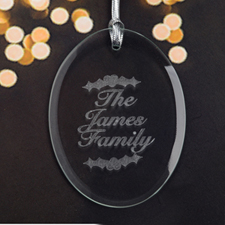 Personalized Laser Etched Christmas Blessings Glass Ornament