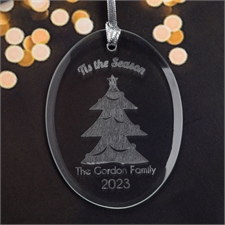 Personalized Laser Etched It's The Season Glass Ornament