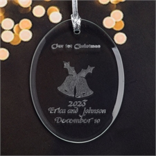 Personalized Laser Etched Our First Christmas Glass Ornament