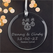 Personalized Engraving Christmas Balls Round Glass Ornament