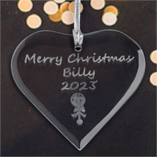 Personalized Engraved Baby Rattle Heart Shaped Ornament