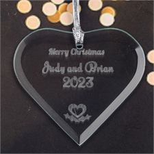 Personalized Engraved Heart Heart Shaped Ornament