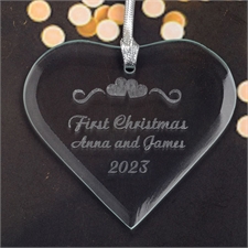 Personalized Engraved Hearts Of Love Heart Shaped Ornament