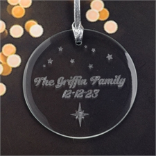 Personalized Engraving Little Stars Round Glass Ornament