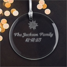 Personalized Engraving My Star Round Glass Ornament