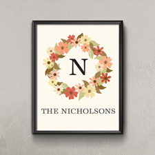 Guirnalda floral de otoño Impresión personalizada de un póster, pequeño 21,59 cm x 27,94 cm 
