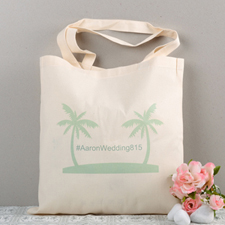Two Palm Personalized Wedding Cotton Bag
