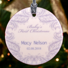 Lavender Baby Floral Personalized Ceramic Ornament